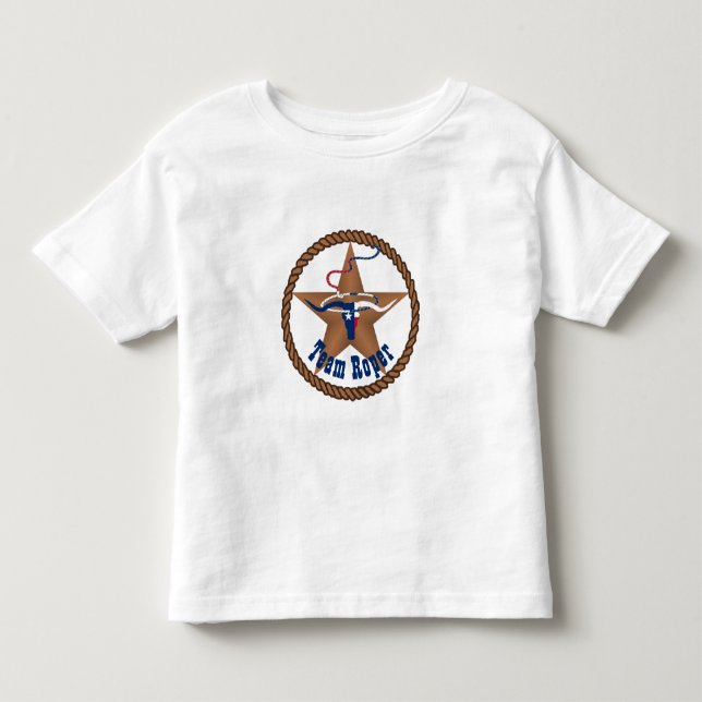 Texas Flagga chef med Rope Team Roper Tee Shirt (Framsida)