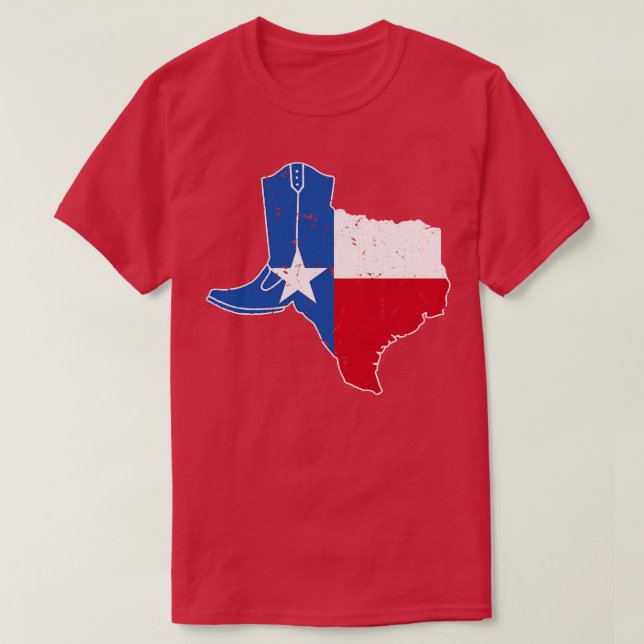 Texas Flagga Cowboy Boot Cattleman T Shirt (Design framsida)