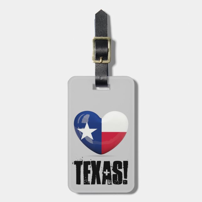 Texas Flagga Cutout Bagagebricka (Vertikal Framsida)