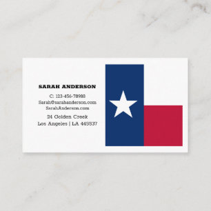 Texas Flagga Elegant Affärskort/USA Visitkort