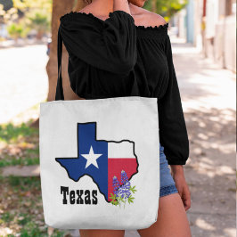 Texas Flagga & Flower Bluebonnet med eget namn Tygkasse