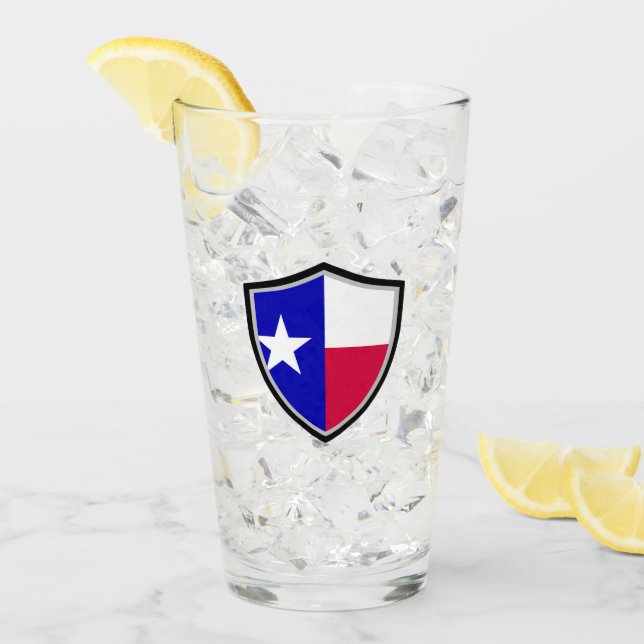 Texas flagga glaskopp (Framsida Ice)