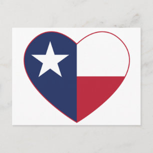 Texas Flagga Heart Vykort