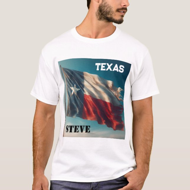 Texas flagga herr t-shirt  (Framsida)