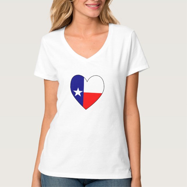 Texas Flagga Hjärta T-shirt (Framsida)