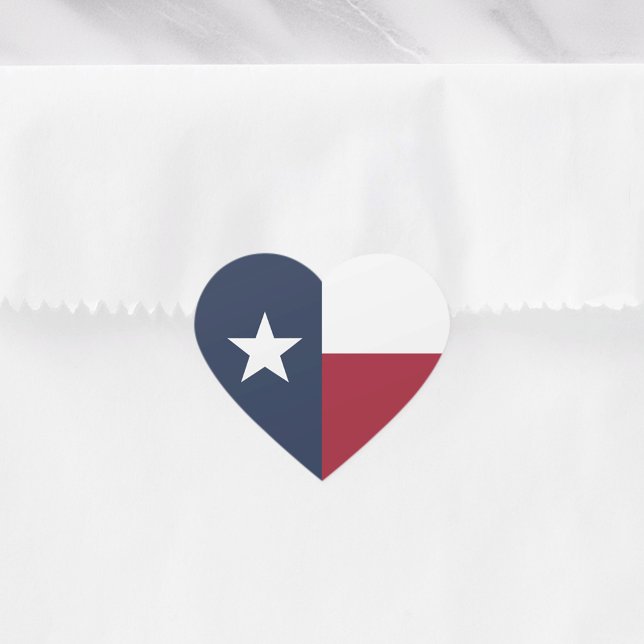 Texas Flagga Hjärtformat Klistermärke (Skapare uppladdad)