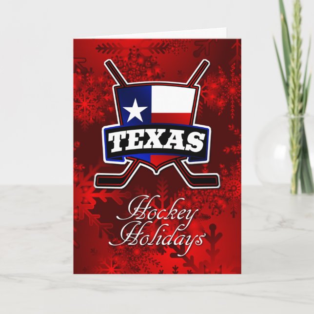 Texas Flagga Hockey-julkort Helgkort (Framsida)