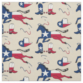 Texas Flagga Horses Hats and Boots län Tyg