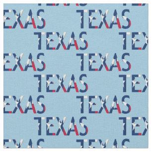 Texas flagga i ord Texas på ltblått Tyg