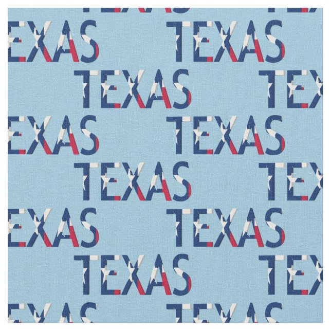 Texas Flagga in Ord Texas on lt blue Tyg (Närbild)