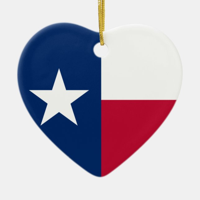 Texas flagga julgransprydnad keramik (Framsidan)