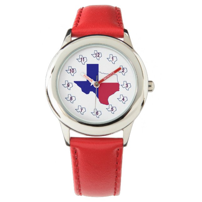 Texas Flagga Karta Armbandsur (Framsida)