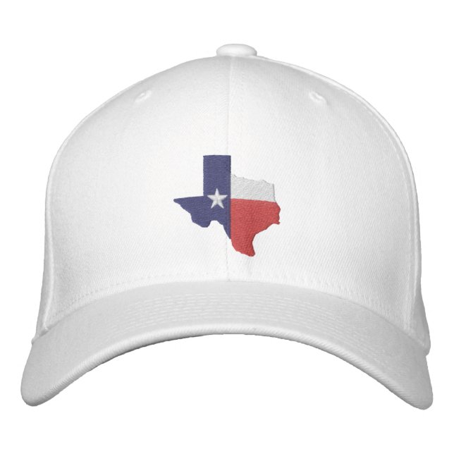 Texas Flagga Karta Broderad Keps (Framsida)