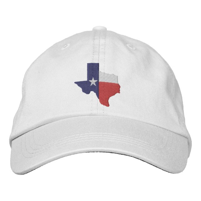 Texas Flagga Karta Broderad Keps (Framsida)