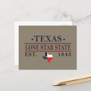 Texas flagga karta, ensamstjärnornas stat helg vykort