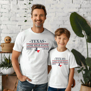 Texas flagga karta, ensamstjärnornas stat t shirt