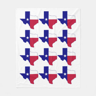 Texas Flagga Karta Fleecefilt