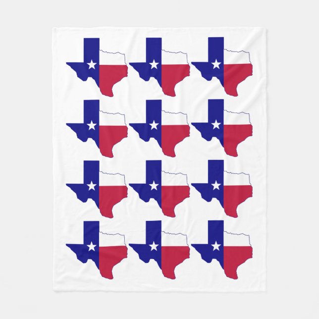 Texas Flagga Karta Fleecefilt (Framsidan)
