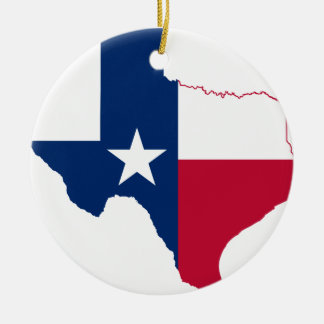 Texas flagga karta julgransprydnad keramik