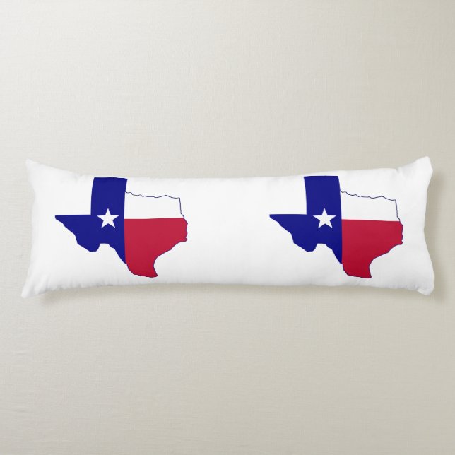 Texas Flagga Karta Kroppskudde (Framsidan)