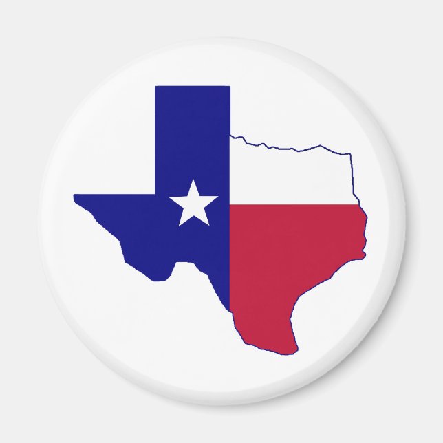 Texas Flagga Karta Magnet (Framsidan)