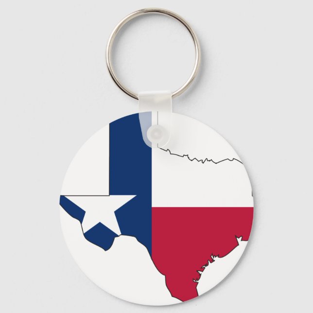 Texas Flagga Karta Nyckelring (Framsida)
