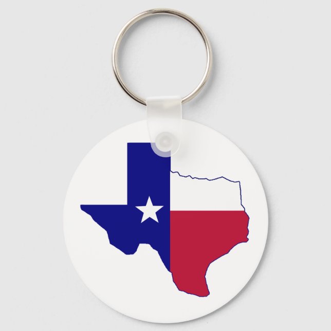 Texas Flagga Karta Nyckelring (Framsida)