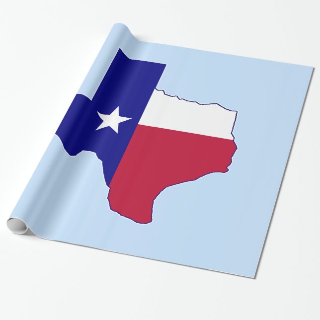 Texas Flagga Karta Presentpapper (Utrullad)