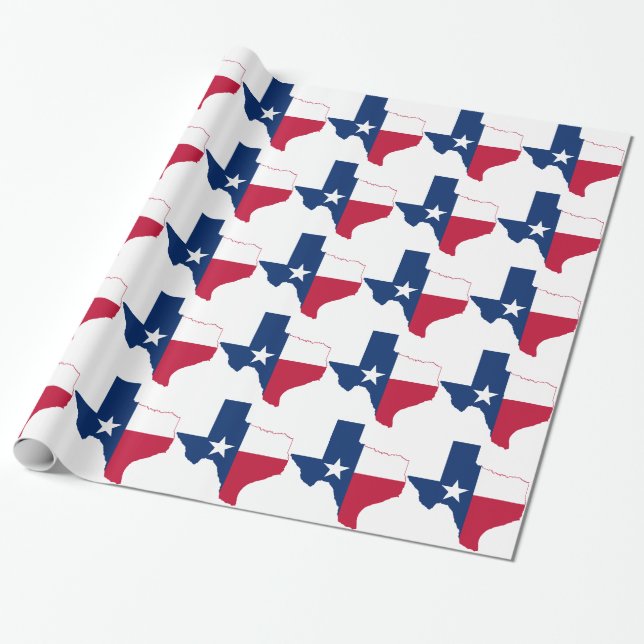 Texas flagga karta presentpapper (Utrullad)