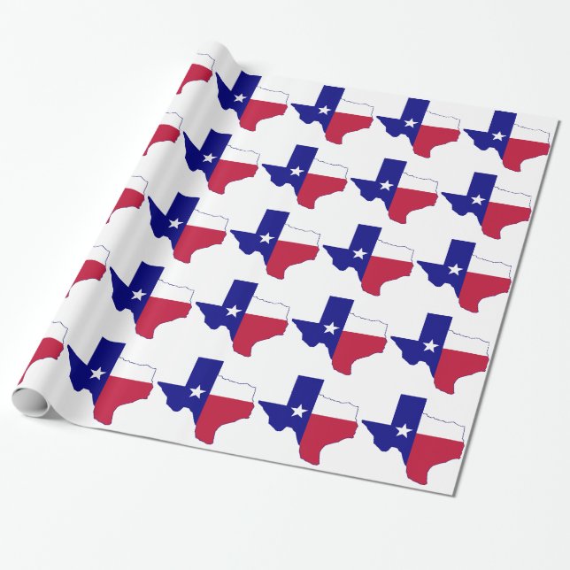 Texas Flagga Karta Presentpapper (Utrullad)