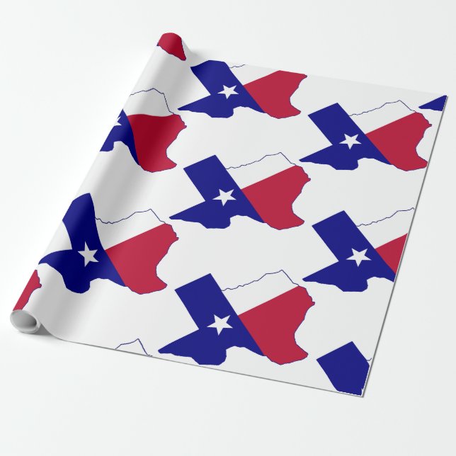 Texas Flagga Karta Presentpapper (Utrullad)