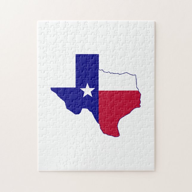 Texas Flagga Karta Pussel (Vertikal)