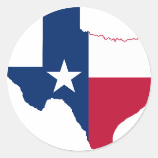 Texas flagga karta runt klistermärke