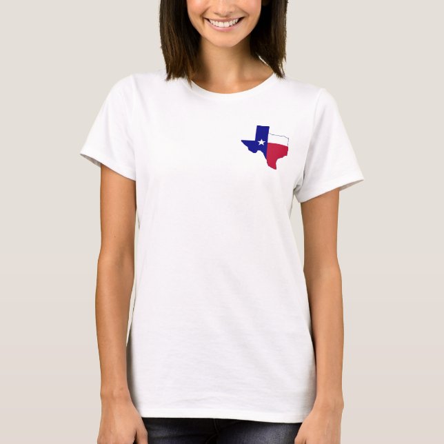 Texas Flagga Karta T Shirt (Framsida)