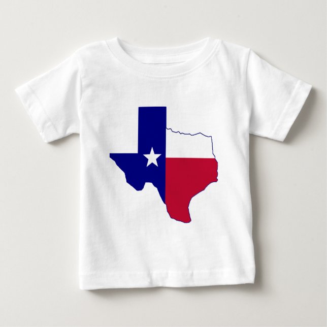 Texas Flagga Karta T Shirt (Framsida)