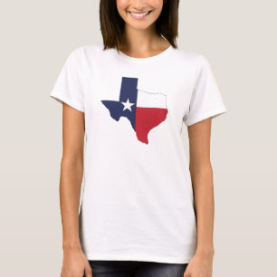 Texas Flagga Karta Women's White T Shirt