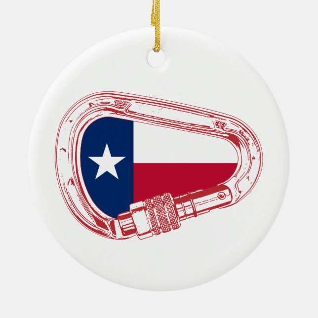 Texas Flagga klätting Carabiner Julgransprydnad Keramik (Baksidan)