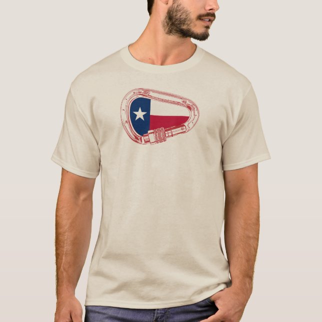 Texas Flagga klätting Carabiner T Shirt (Framsida)