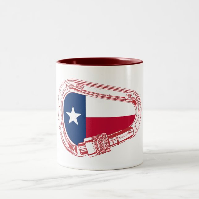 Texas Flagga klätting Carabiner Två-Tonad Mugg (Center)