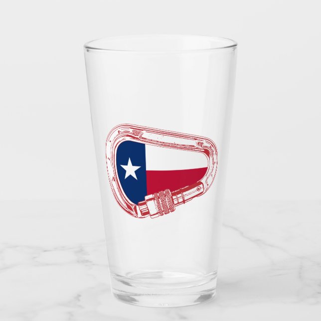 Texas Flagga Klättrare Karabinhake Glaskopp (Framsida)