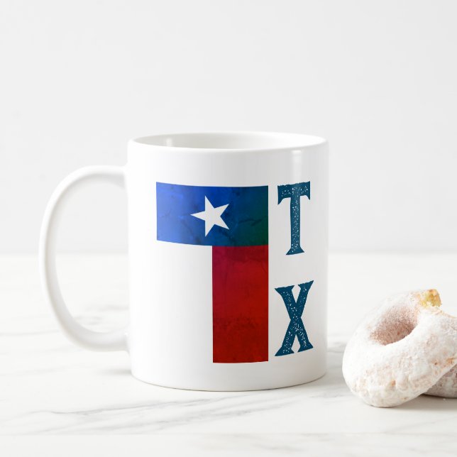 Texas Flagga (lodrät) Kaffemugg (Med munk)