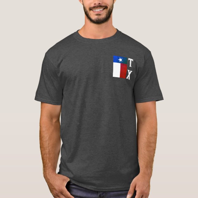 Texas Flagga (lodrät) T Shirt (Framsida)