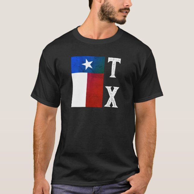Texas Flagga (lodrät) T Shirt (Framsida)
