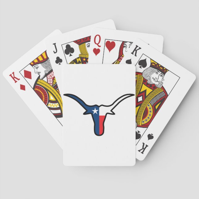 Texas Flagga Longhorn Casinokort (Baksidan)
