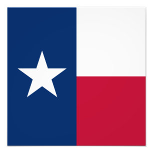 Texas Flagga: Longhorns, Stjärnstaten Texan Lone Fototryck