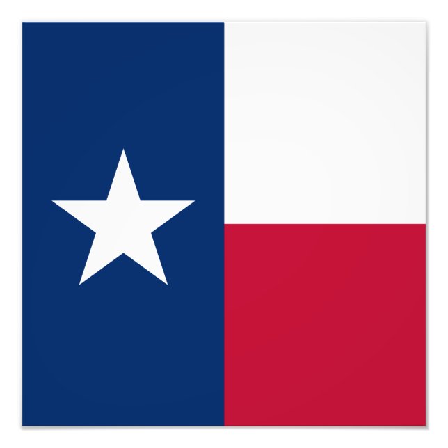 Texas Flagga: Longhorns, Stjärnstaten Texan Lone Fototryck (Framsidan)