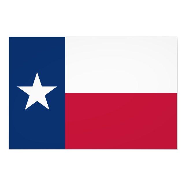 Texas Flagga: Longhorns, Stjärnstaten Texan Lone Fototryck (Framsidan)