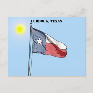 Texas flagga, Lubbock, Texas Vykort