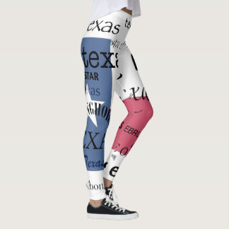 Texas flagga med textdesign leggings