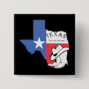 Texas: Flagga och Silhouette i Texas Knapp